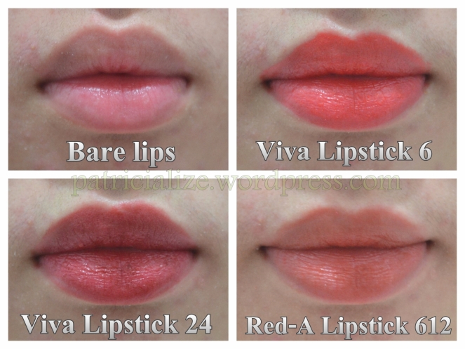 [Review] Viva Lipstick no. 6 & 24 dan Red-A Lipstick no. 612