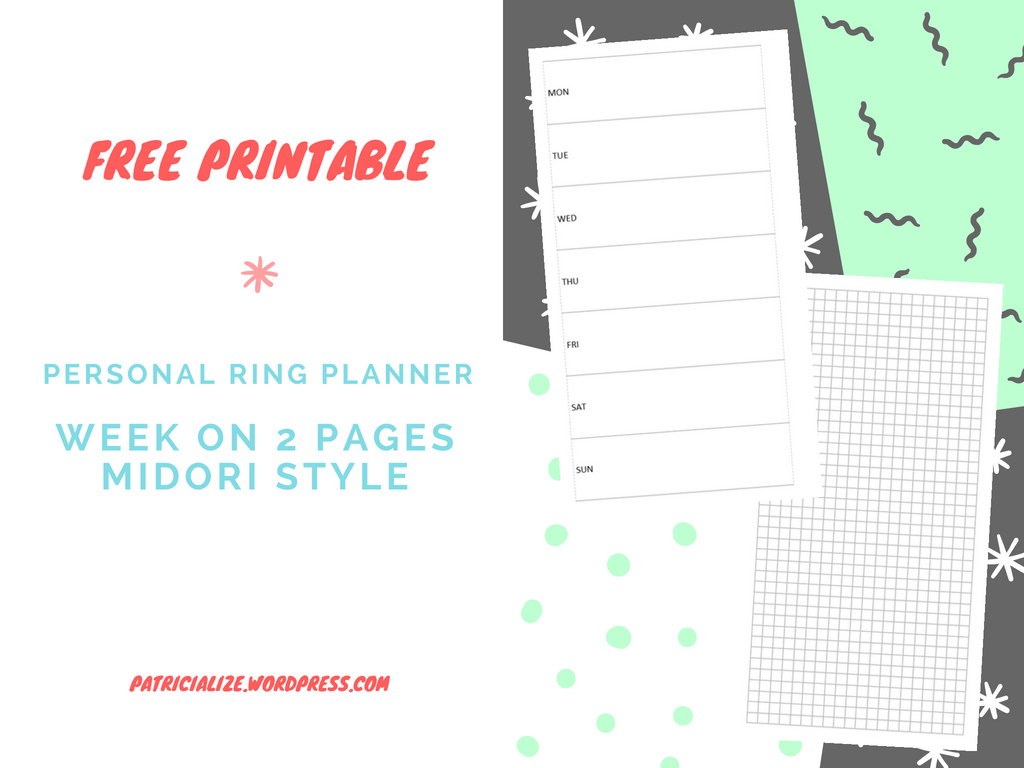 Free Printable Midori Hobonichi Style Personal Ring Planner Wo2p Insert My Dandelion Dreams